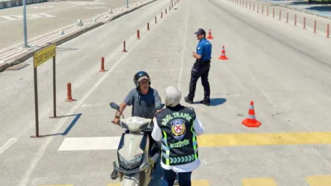 Bozüyük'te Motosikletlilere Drone'lu Takip: 4 Noktada Sıkı Denetim