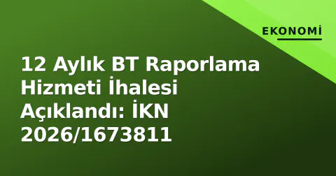 12 Aylık BT Raporlama Hizmeti İhalesi Açıklandı: İKN 2026/1673811