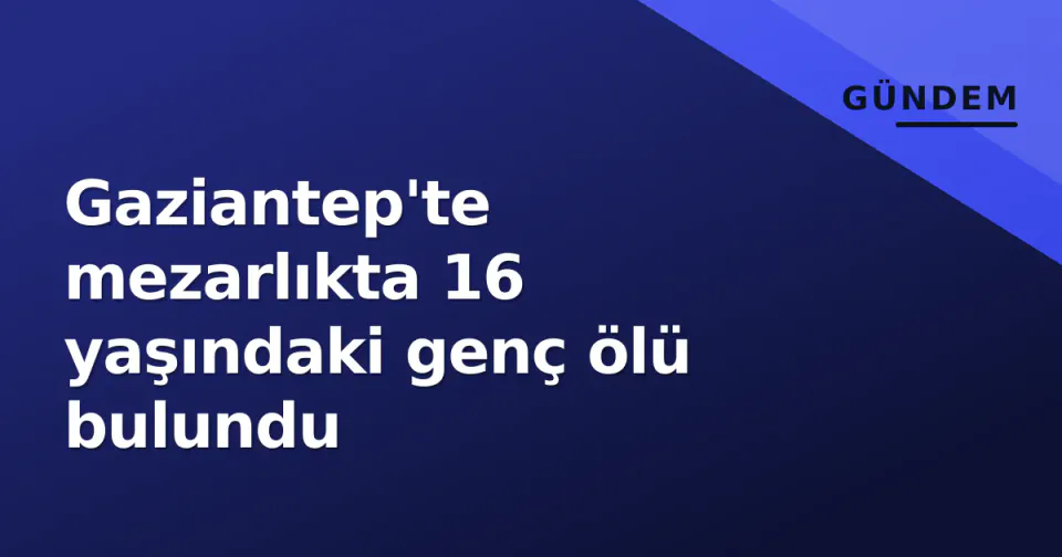 Gaziantep'te mezarlıkta 16 yaşındaki genç ölü bulundu görseli