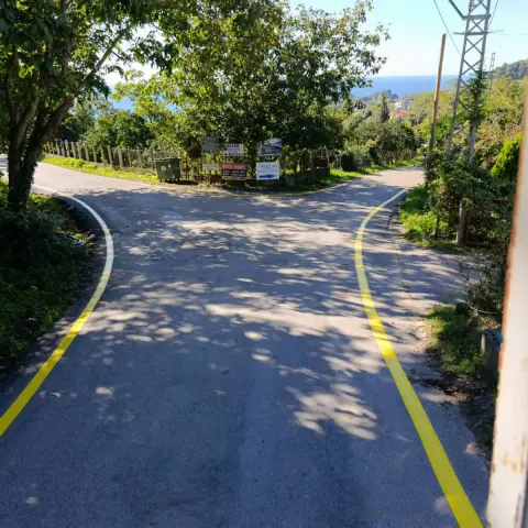 Bartın'de Güzelcehisar Köyü yolunda çizgi çalışmaları tamamlandı