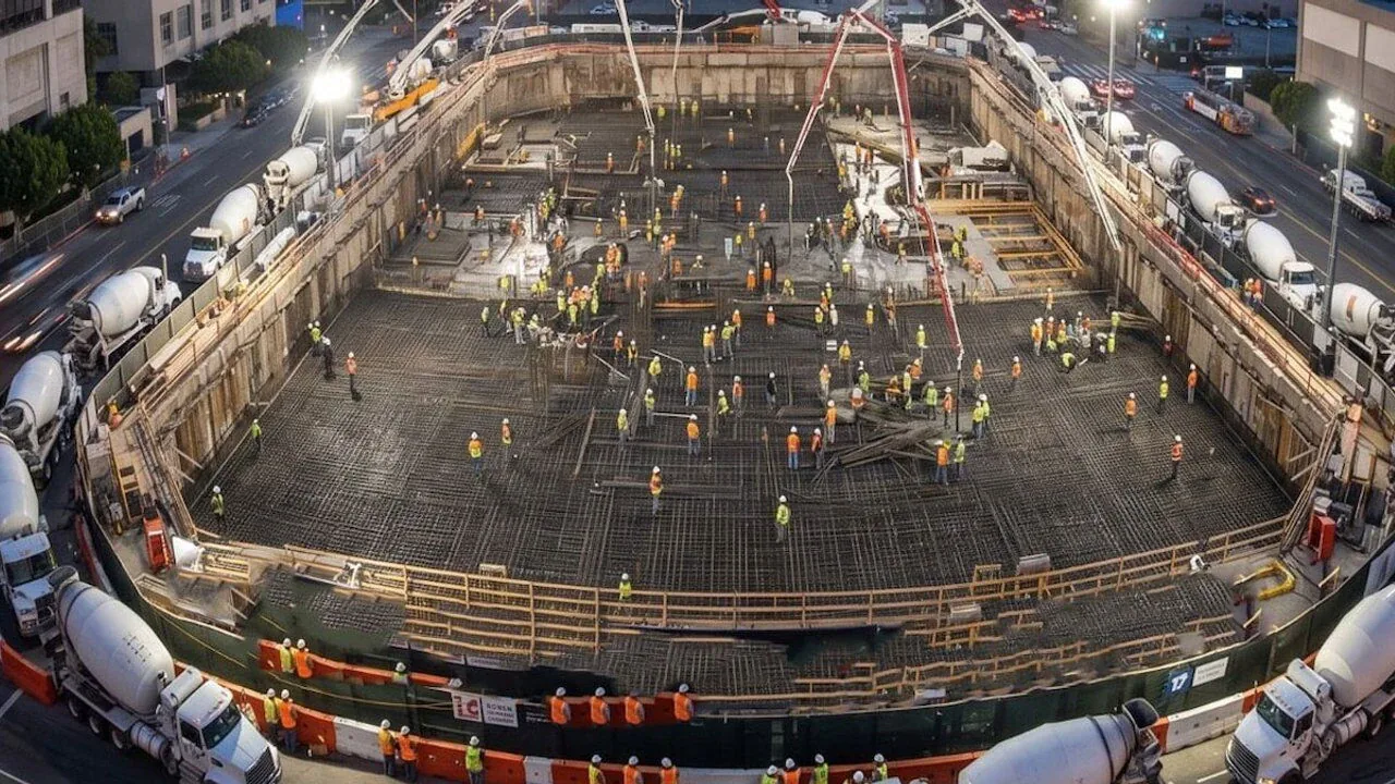 Los Angeles'ta Dev Rekor: Wilshire Grand Center'ın Temeli Dünyanın En Büyüğü Oldu Los Angeles'ta Dev Rekor: Wilshire Grand Center'ın Temeli Dünyanın En Büyüğü Oldu