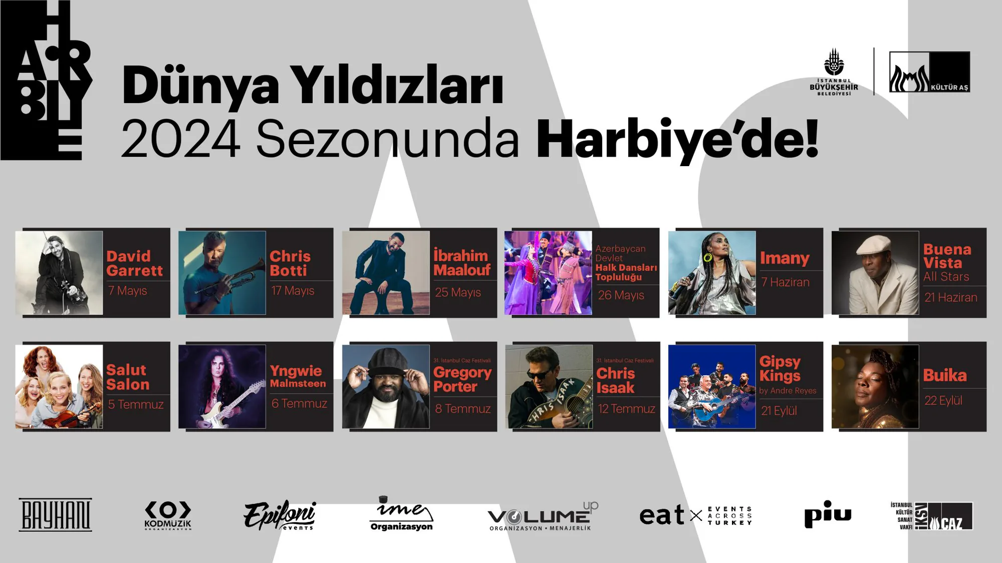 İstanbul ve Anadolu'da Konser Maratonu: Dünya Yıldızları ve Yerel Festivaller Sahne Alıyor İstanbul ve Anadolu'da Konser Maratonu: Dünya Yıldızları ve Yerel Festivaller Sahne Alıyor