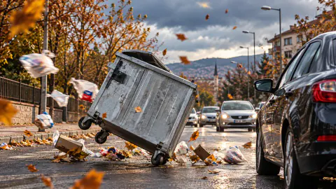Kırşehir'de rüzgârda dans eden çöp konteynerleri: Belediye kilitli tekerlek ve sabitleme sistemlerini test ediyor