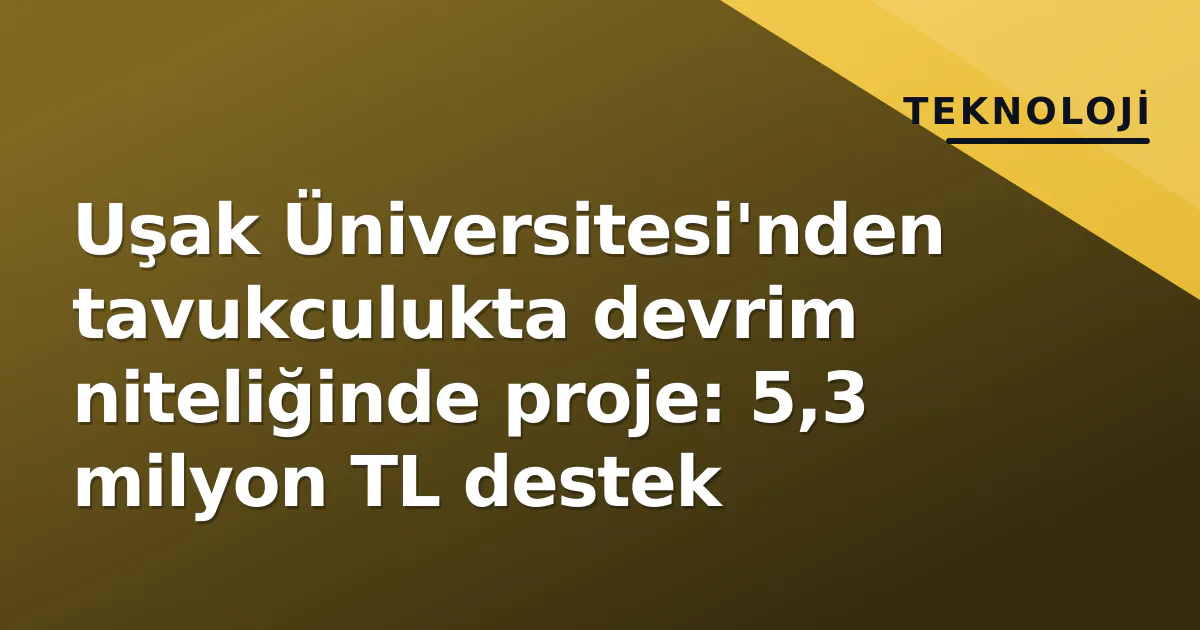 Uşak Üniversitesi'nden tavukculukta devrim niteliğinde proje: 5,3 milyon TL destek Uşak Üniversitesi'nden tavukculukta devrim niteliğinde proje: 5,3 milyon TL destek