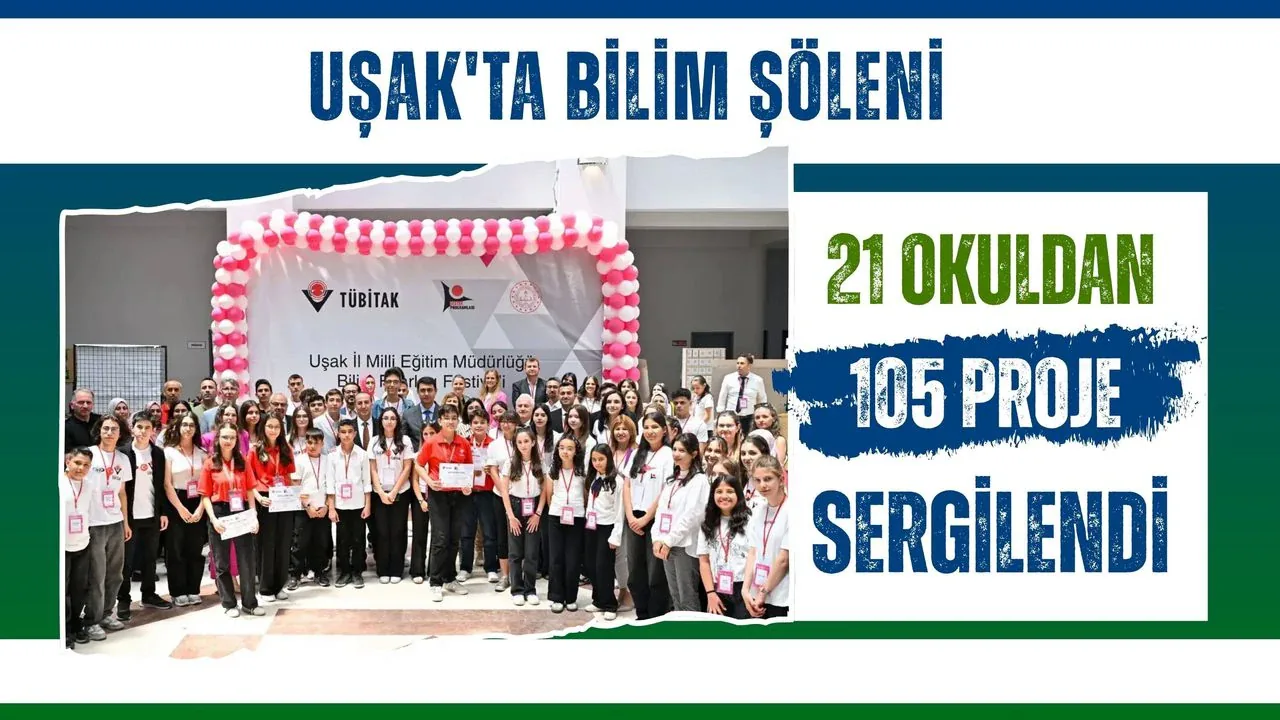 Uşak'ta Bilim Rüzgarı: 21 Okuldan 105 Özgün Proje Sergilendi Uşak'ta Bilim Rüzgarı: 21 Okuldan 105 Özgün Proje Sergilendi