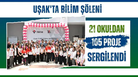 Uşak'ta Bilim Rüzgarı: 21 Okuldan 105 Özgün Proje Sergilendi