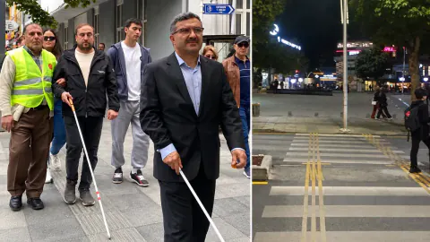 Çorum'da Valilik önü geçitteki direk engellileri engelliyor: YEDAŞ 'yer yok' diye reddetti
