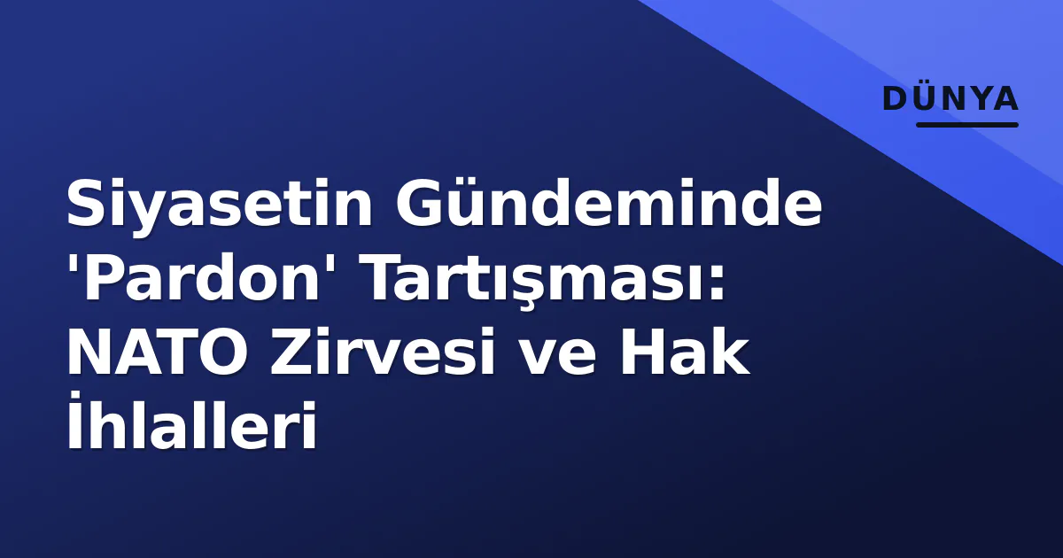 Siyasetin Gündeminde 'Pardon' Tartışması: NATO Zirvesi ve Hak İhlalleri Siyasetin Gündeminde 'Pardon' Tartışması: NATO Zirvesi ve Hak İhlalleri