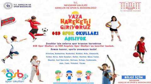 Nevşehir GSB Spor Okulları kayıtları başladı: 5-18 yaşa ücretsiz eğitim