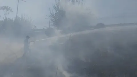 Adana'da Otoban Köprüsü Çevresinde Korkutan Yangın