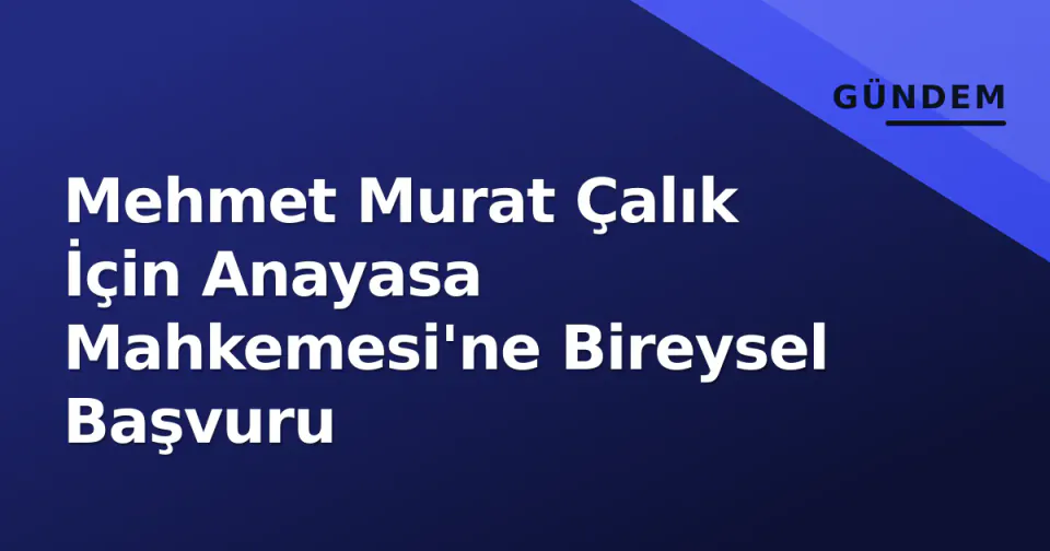 Mehmet Murat Çalık İçin Anayasa Mahkemesi'ne Bireysel Başvuru görseli