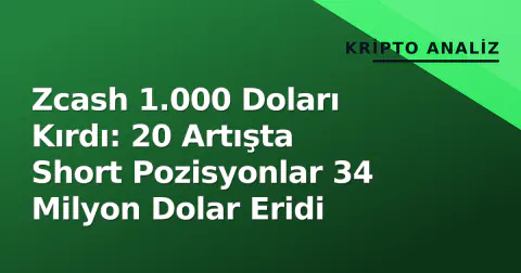 Zcash 1.000 Doları Kırdı: 20 Artışta Short Pozisyonlar 34 Milyon Dolar Eridi