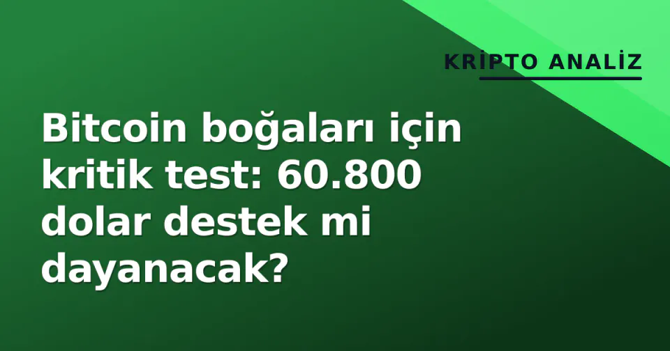 Bitcoin boğaları için kritik test: 60.800 dolar destek mi dayanacak? görseli