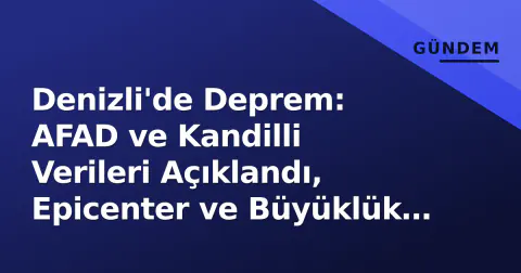 Denizli'de Deprem: AFAD ve Kandilli Verileri Açıklandı, Epicenter ve Büyüklük Belirlendi