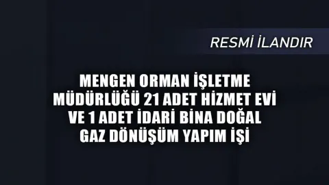 Mengen Orman İşletme Müdürlüğü'nde Doğal Gaz Dönüşümü: İhale Detayları Belli Oldu