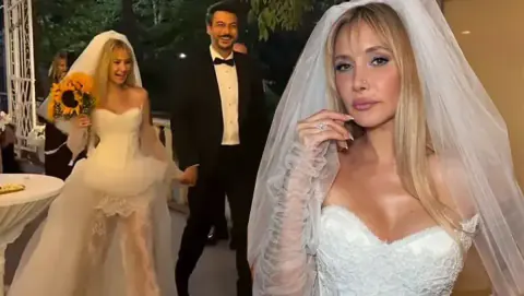 Gökçe Dinçer müzisyen Aras Yıldıran'la evlendi: Pantolonlu gelinliği dikkat çekti