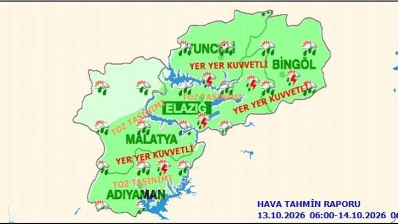 Tunceli için kuvvetli yağış uyarısı