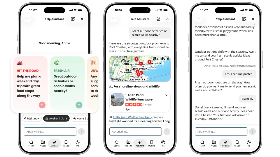 Yelp'ten Yapay Zeka Asistanı: Restoran Arar, Sıraya Girer, Hava Durumuna Göre Masa Önerir görseli