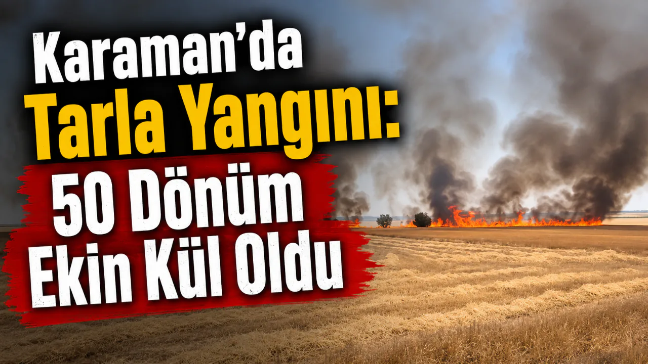 Karaman'da Tarla Yangını: 50 Dönüm Ekin Kül Oldu Karaman'da Tarla Yangını: 50 Dönüm Ekin Kül Oldu