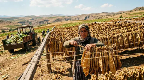 Çelikhan'da tütün hasadı başladı: 9 bin ton rekolte hedefi