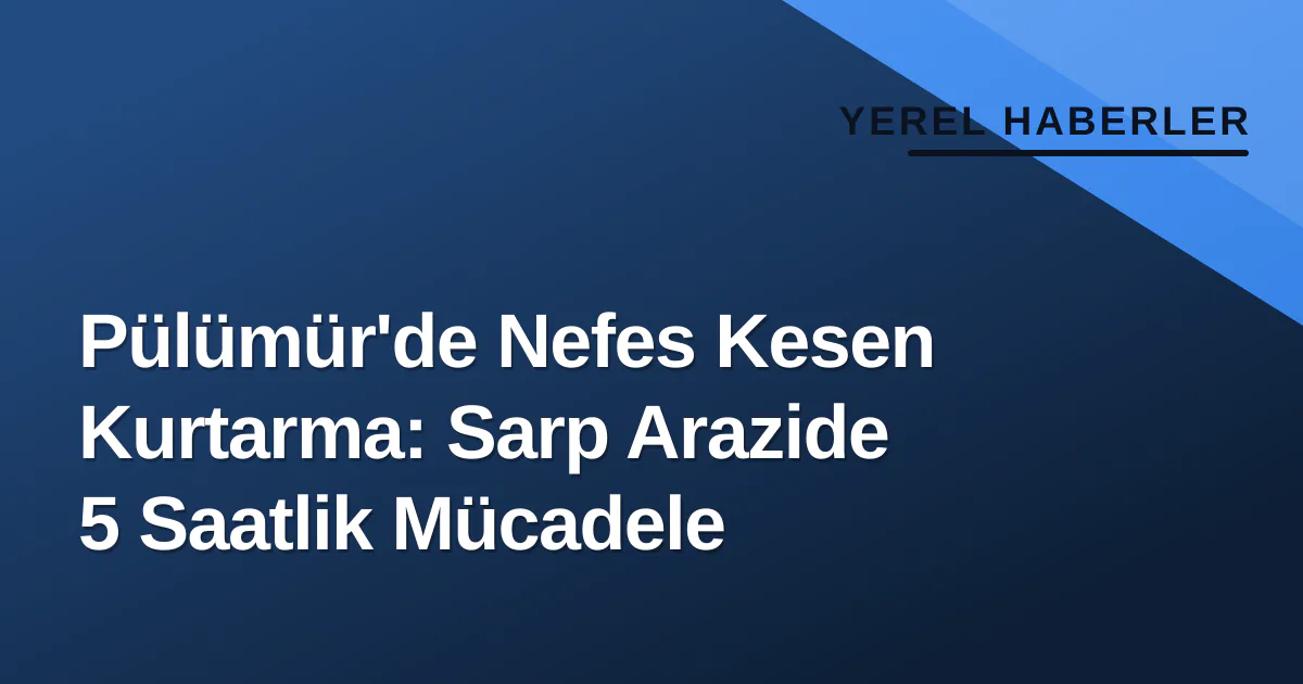 Pülümür'de Nefes Kesen Kurtarma: Sarp Arazide 5 Saatlik Mücadele Pülümür'de Nefes Kesen Kurtarma: Sarp Arazide 5 Saatlik Mücadele