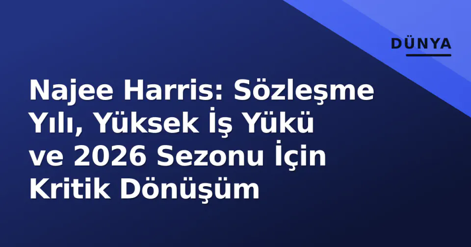 Najee Harris: Sözleşme Yılı, Yüksek İş Yükü ve 2026 Sezonu İçin Kritik Dönüşüm görseli