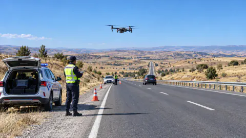 Yozgat'ta drone destekli denetim: 68 araç kontrol edildi, 7'sine 20 bin TL ceza