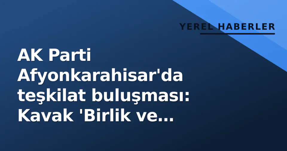 AK Parti Afyonkarahisar'da teşkilat buluşması: Kavak 'Birlik ve beraberlik' vurgusu yaptı görseli