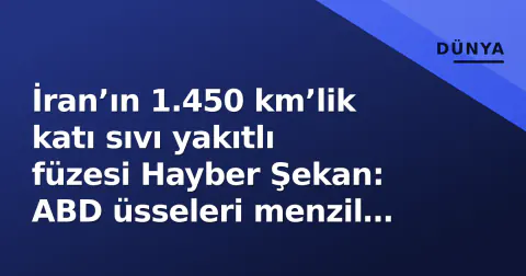 İran’ın 1.450 km’lik katı sıvı yakıtlı füzesi Hayber Şekan: ABD üsseleri menzil içinde