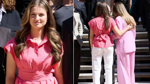 Prenses Leonor ve İnfanta Sofia'dan Dikkat Çeken Pembe Uyum