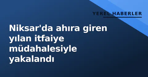 Niksar'da ahıra giren yılan itfaiye müdahalesiyle yakalandı