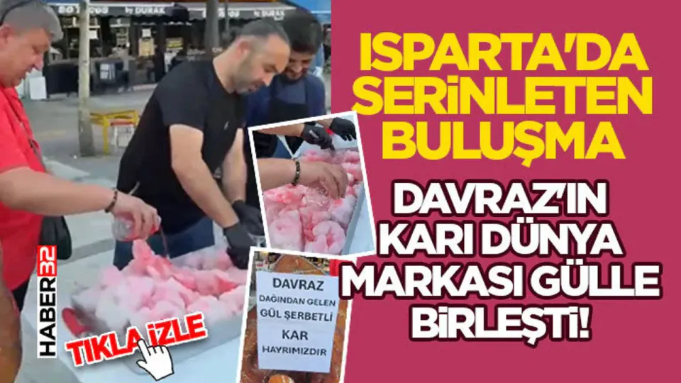 Isparta'da Davraz Dağı'ndan Gelen Kar, Gül Şerbetiyle Buluştu görseli