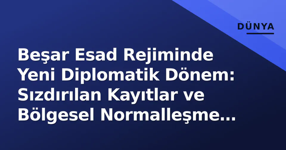 Beşar Esad Rejiminde Yeni Diplomatik Dönem: Sızdırılan Kayıtlar ve Bölgesel Normalleşme Süreci görseli