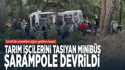 İzmir Bayındır'da Tarım İşçilerini Taşıyan Minibüs Şarampole Devrildi