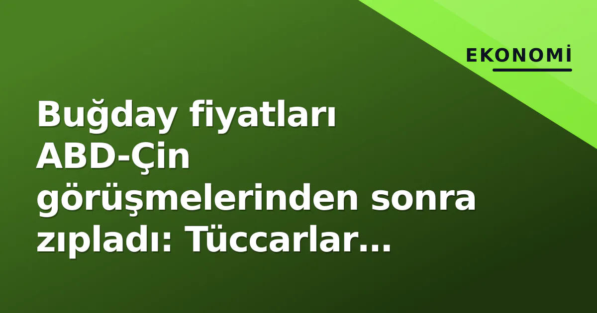 Buğday fiyatları ABD-Çin görüşmelerinden sonra zıpladı: Tüccarlar zirveye bakıyor Buğday fiyatları ABD-Çin görüşmelerinden sonra zıpladı: Tüccarlar zirveye bakıyor
