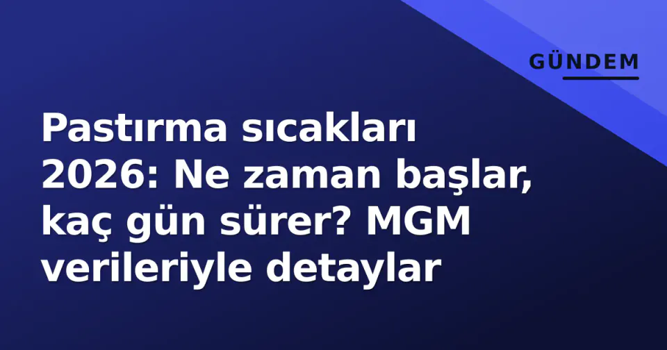 Pastırma sıcakları 2026: Ne zaman başlar, kaç gün sürer? MGM verileriyle detaylar görseli
