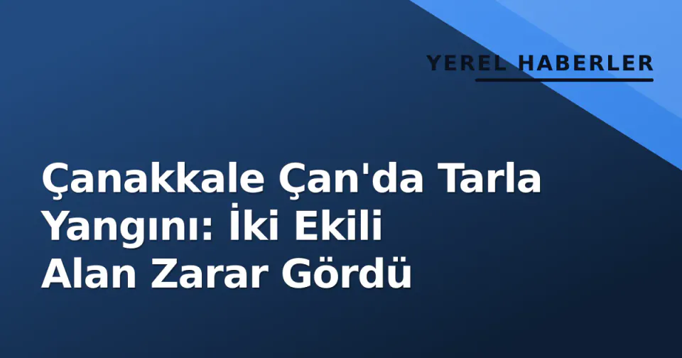 Çanakkale Çan'da Tarla Yangını: İki Ekili Alan Zarar Gördü görseli