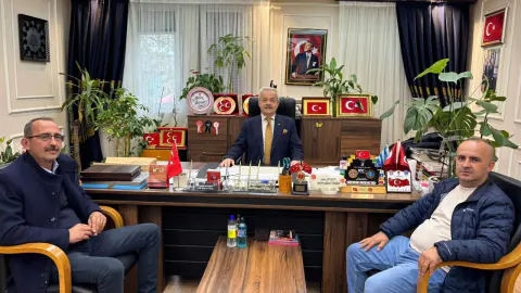 MHP Kofçaz Teşkilatı, Yeniden Seçilen İl Başkanı Savaşan'ı Ziyaret Etti