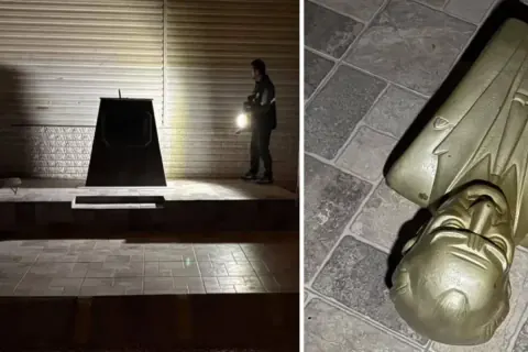 Kırıkkale'de Atatürk büstüne balyozla saldıran şüpheli tutuklandı