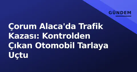 Çorum Alaca'da Trafik Kazası: Kontrolden Çıkan Otomobil Tarlaya Uçtu