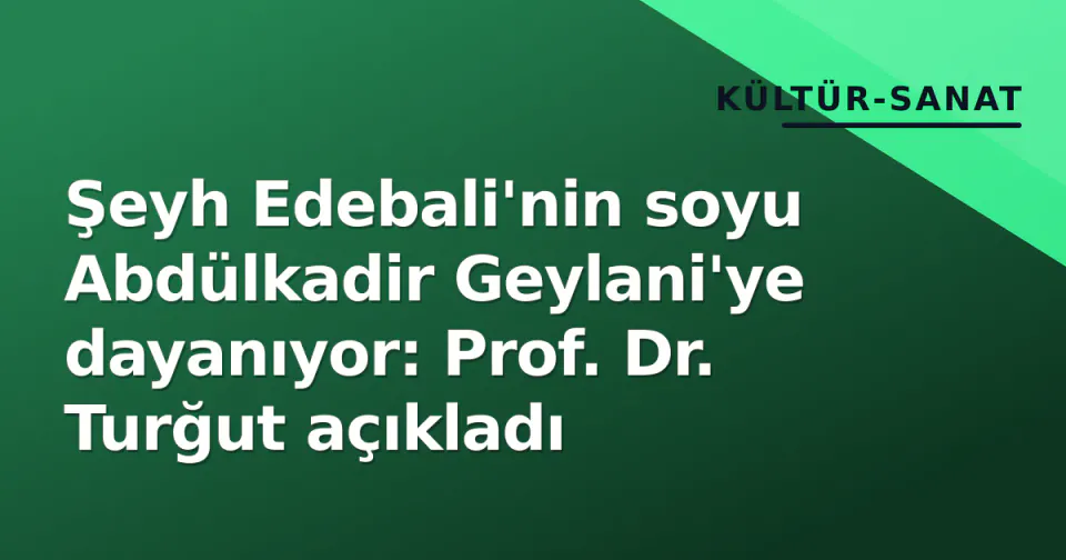 Şeyh Edebali'nin soyu Abdülkadir Geylani'ye dayanıyor: Prof. Dr. Turğut açıkladı görseli