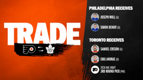 NHL'de Büyük Takas: Simon Benoit ve Joseph Woll Philadelphia Flyers'a Geçti