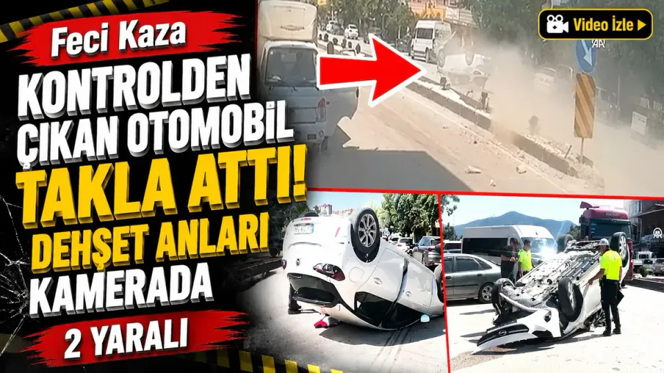Bilecik'te Korkutan Kaza: Kontrolden Çıkan Otomobil Refüje Çarpıp Devrildi görseli