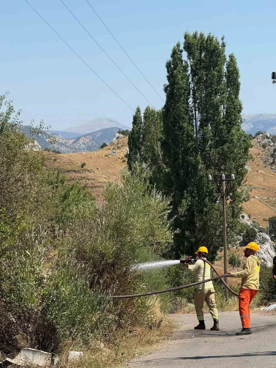 Alanya'da Korkutan Yangın: Otluk Alanda Alevler Kontrol Altına Alındı görseli
